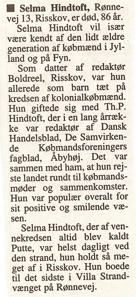 Nekrolog ved Selma dd i 1995